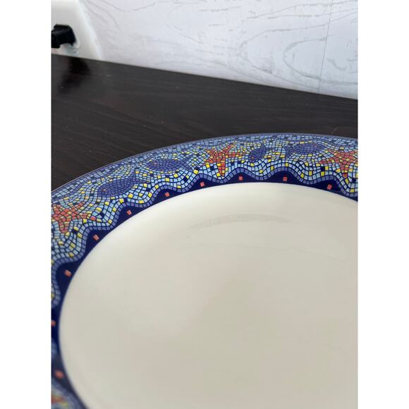 Vintage 90s Pier 1 Imports Starfish Mosaic pasta/soup bowls Set of 2 - Picture 6 of 8